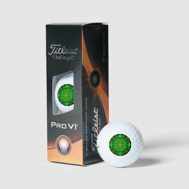 Viridescent Green Kaleidoscope,  Golf Balls (Packaging)