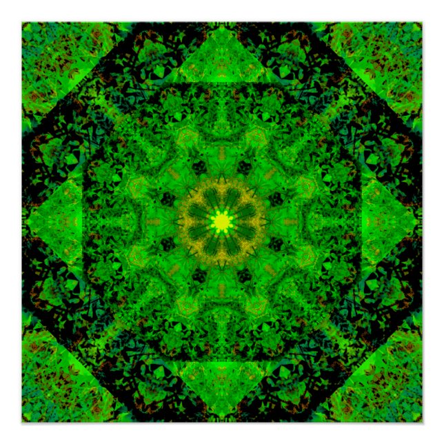 Viridescent Green Kaleidoscope,  Poster (Front)
