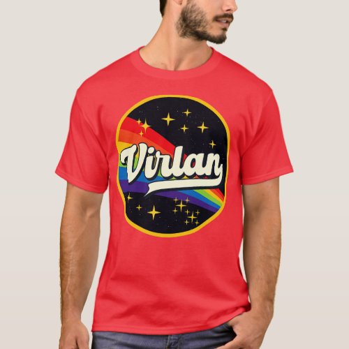 Virlan Rainbow In Space Vintage Style T_Shirt