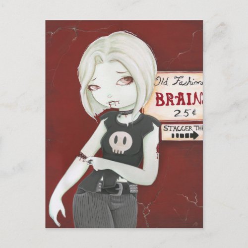 Virnia - Zombie punk goth Postcard