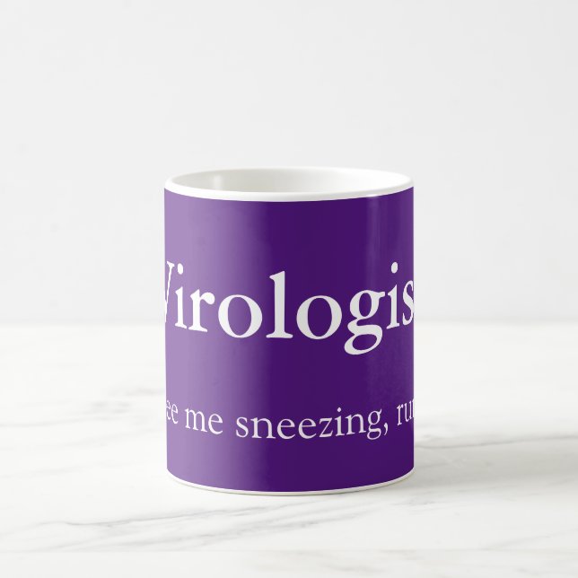 Virologist and sneezing coffee mug (Center)