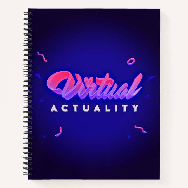 Virtual Actuality Vaporwave Retro 80s Style Notebook (Front)