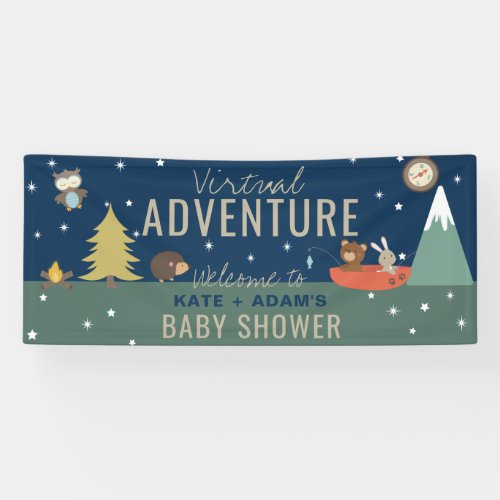 Virtual Adventure Boy Woodland Baby Shower Banner