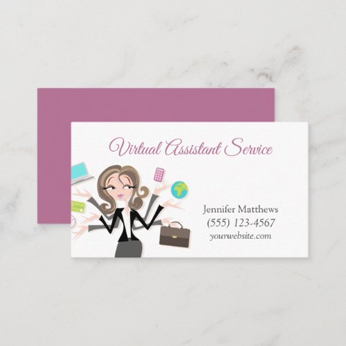 Virtual Assistant Office Secretary Service Busines Business Card