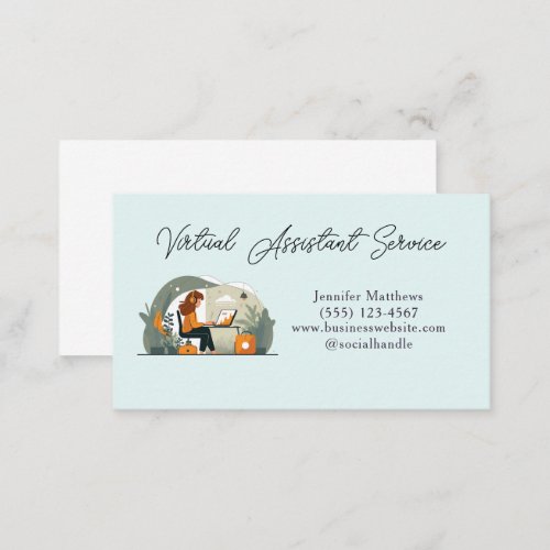 Virtual Assistant Office Secretary Service Business Card