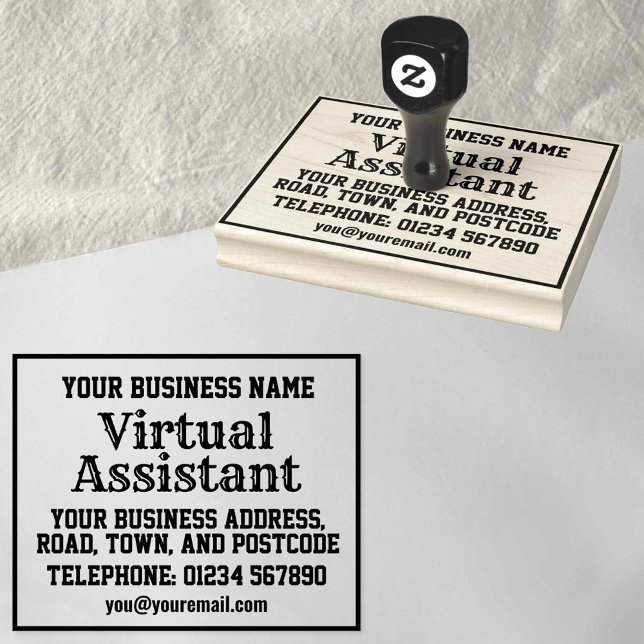 Virtual Assistant with Name, Address, etc Rubber Stamp (Creator Uploaded)