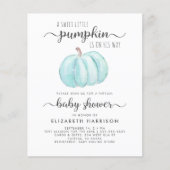 Virtual Baby Boy Shower Blue Pumpkin Invitation (Front)