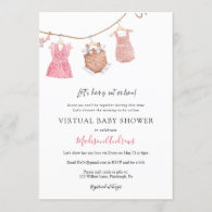 Virtual Baby Girl Shower Invitation