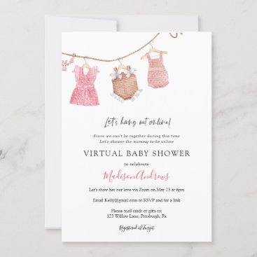 Virtual Baby Girl Shower Invitation