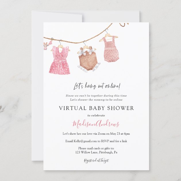 Virtual baby store shower invitations