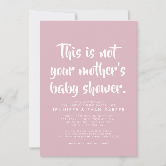 Virtual baby girl shower invitation (Front)