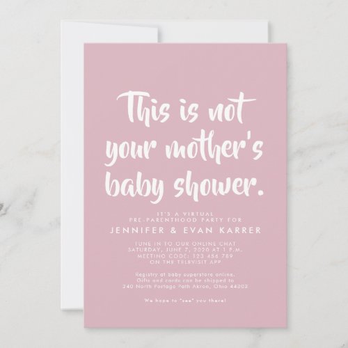 Virtual baby girl shower invitation