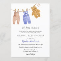 Virtual Baby Shower Boy Invitation