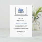 Virtual Baby Shower Boy Invitation (Standing Front)