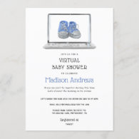 Virtual Baby Shower Boy Invitation