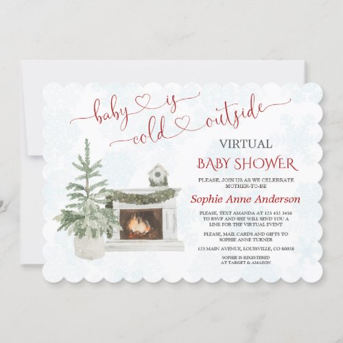 Virtual Baby Shower By Mail Baby Is Cold Outside Invitation
