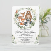 Virtual Baby Shower By Mail | Greenery Woodland Invitation (Standing Front)