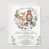 Virtual Baby Shower By Mail | Greenery Woodland Invitation (Front)