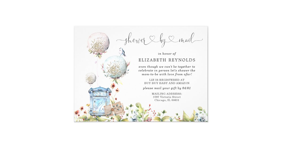 Virtual Baby Shower By Mail Invitation Zazzle Com