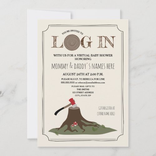 Virtual Baby Shower By Mail Log In Tree Invitation