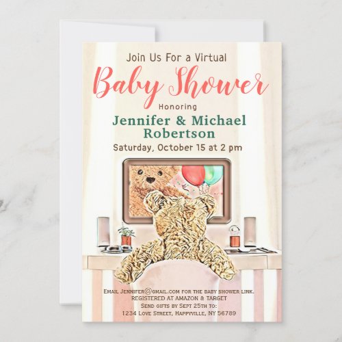 Virtual Baby Shower for Boy or Girl Invitation