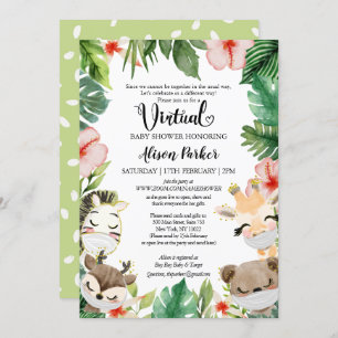 Virtual Baby Shower for BOY Safari Friends Invitation