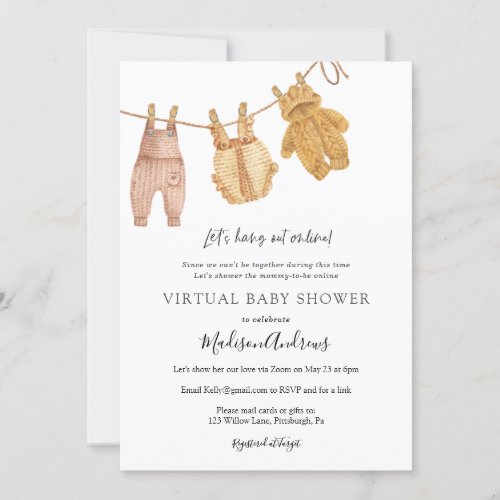 Virtual Baby Shower Gender Neutral Invitation