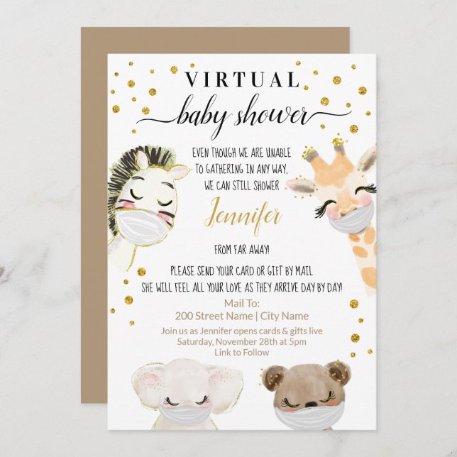Virtual Baby Shower Invitation (Front/Back)