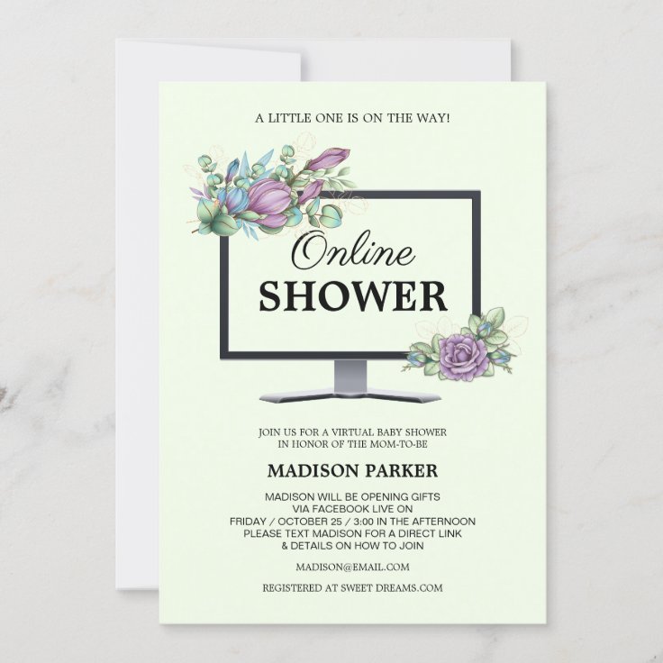 Virtual Baby Shower Invitation Zazzle