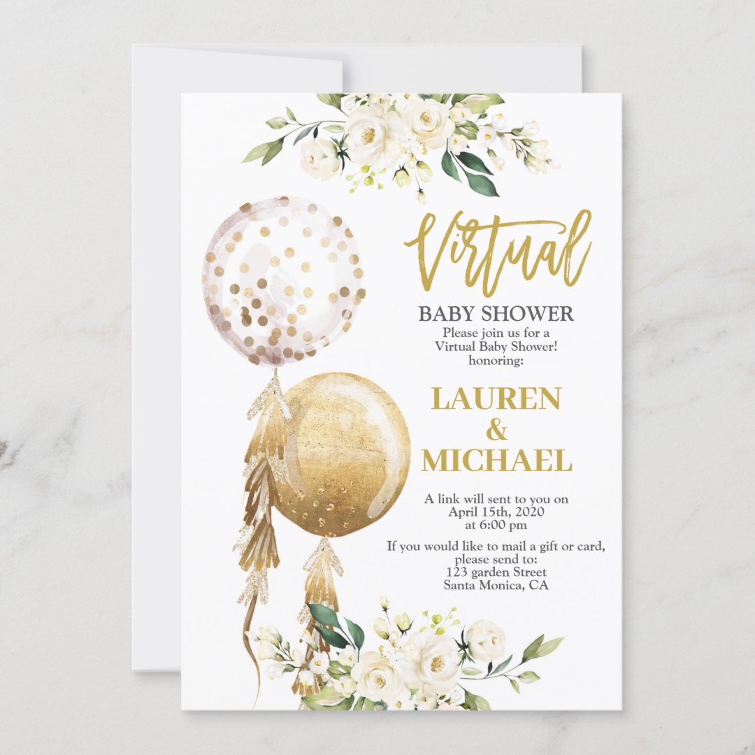 Virtual Baby Shower Invitation Zazzle