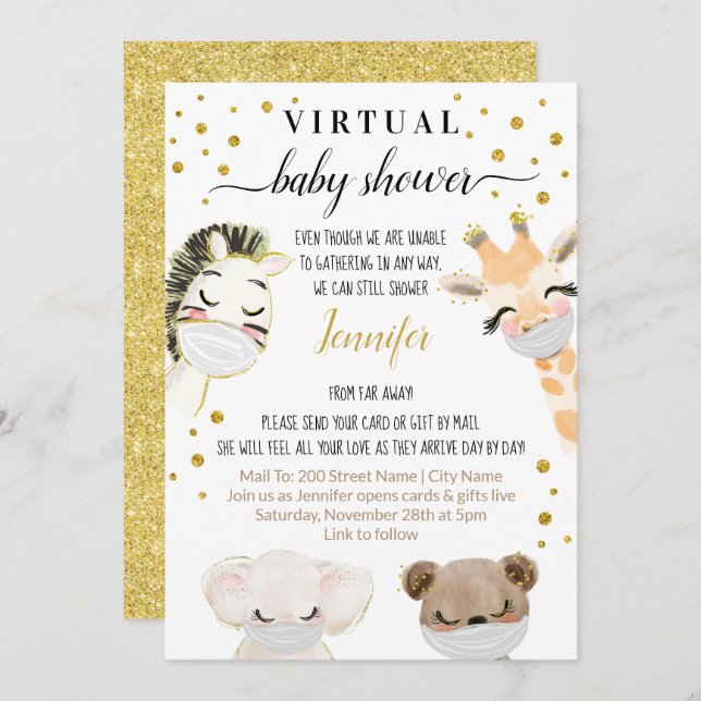 Virtual Baby Shower Invitation (Front/Back)