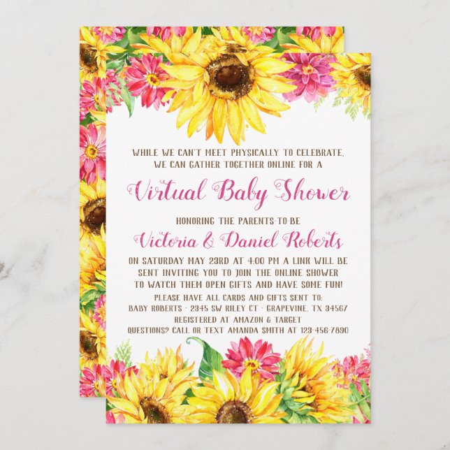 Virtual Baby Shower Invitation (Front/Back)
