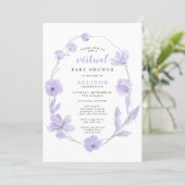Virtual Baby Shower | Lavender Floral Watercolor Invitation (Standing Front)