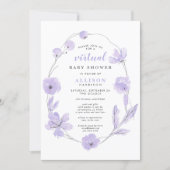 Virtual Baby Shower | Lavender Floral Watercolor Invitation (Front)