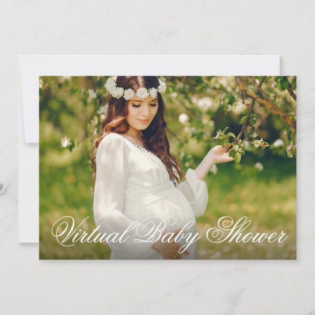 Virtual Baby Shower Mom to Be Photo Invitation (Front)
