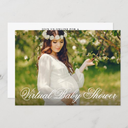 Virtual Baby Shower Mom to Be Photo Invitation