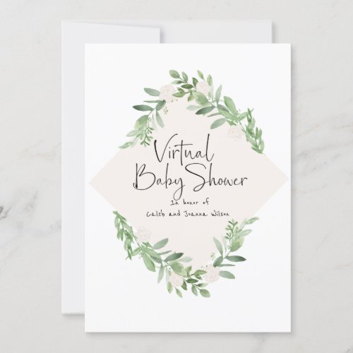 Virtual Baby Shower Watercolor Invitation for Girl