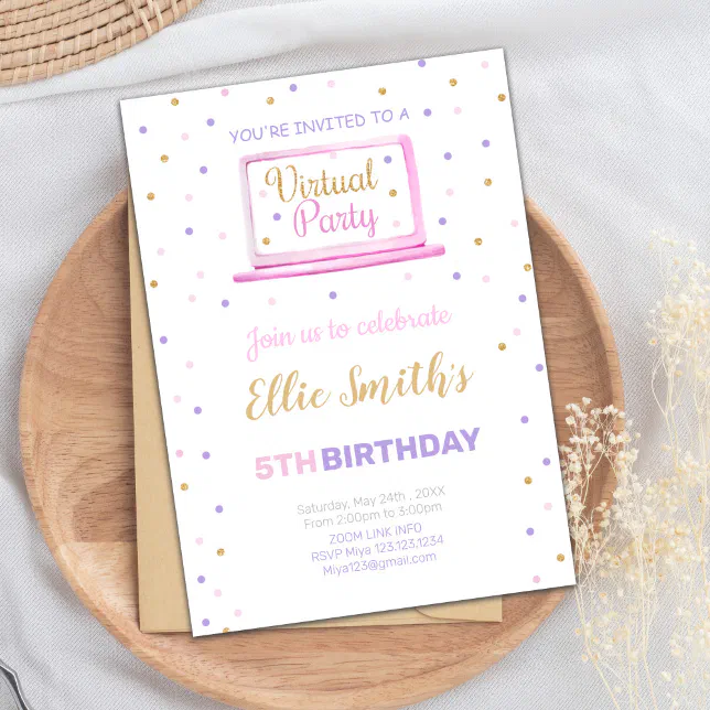 Virtual Birthday Invitations Zazzle