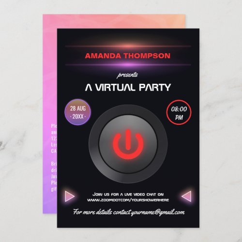 Virtual Birthday Party Gig Invitation