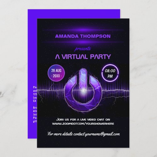 Virtual Birthday Party Gig Invitation