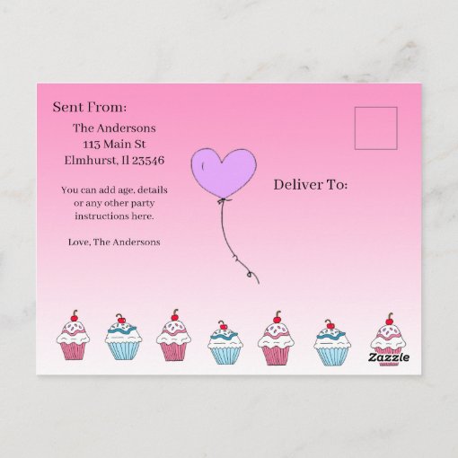 Virtual Birthday Party Invitation Postcard | Zazzle