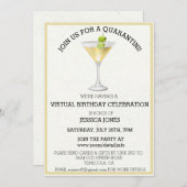 Virtual Birthday Party Join us for Quarantini Invitation (Front/Back)