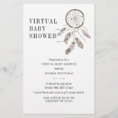 Virtual Boho Dream Catcher Baby Shower Invitation Stationery (Front)