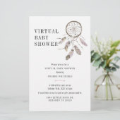 Virtual Boho Dream Catcher Baby Shower Invitation Stationery (Standing Front)