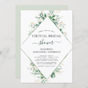 Virtual Bridal Shower Botanical Greenery Invitation