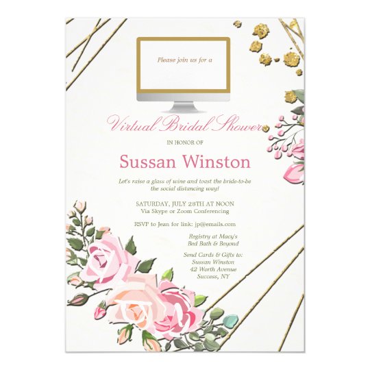 Virtual Bridal Shower Floral Invitation