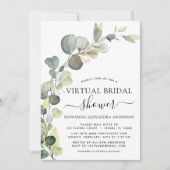 Virtual Bridal Shower Greenery Eucalyptus Invitation (Front)
