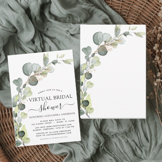 Virtual Bridal Shower Greenery Eucalyptus Invitation