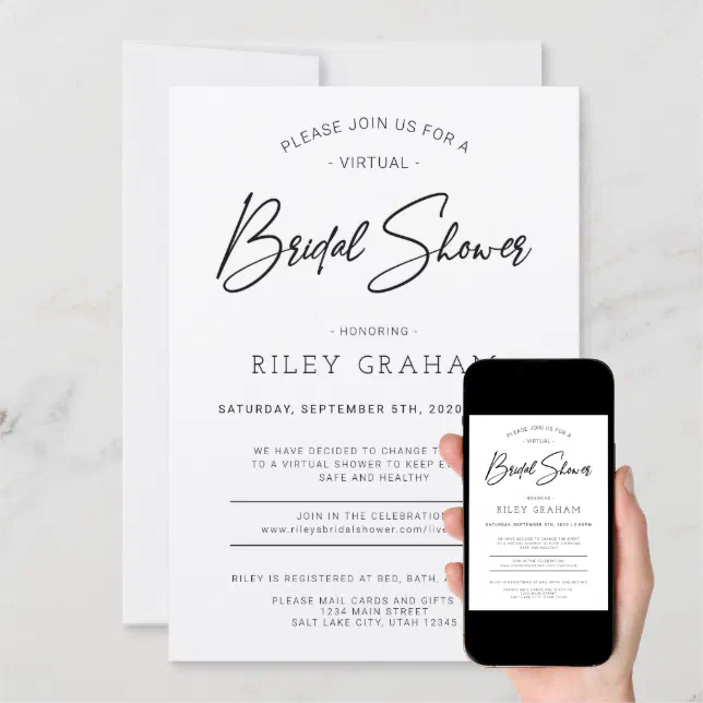 Virtual Bridal Shower Invitation Zazzle