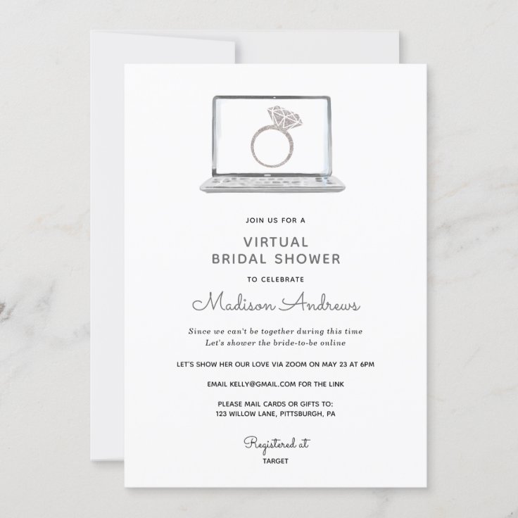 Virtual Bridal Shower Invitation Zazzle